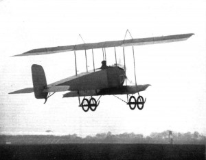 The Grahame-White Tractor Biplane "Lizzie", in earlier days; pictured here when she was first introduced in 1913 and flown at the hands of Mr. Louis Noel.  Photo Credit:  Flight, November 29, 1913