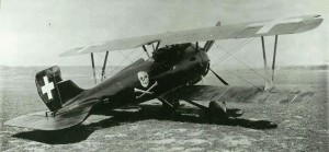 One of the German planes after its landing in Switzerland.