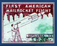 The Kessler collector stamp claiming to be the "First American Mailrocket Flight".